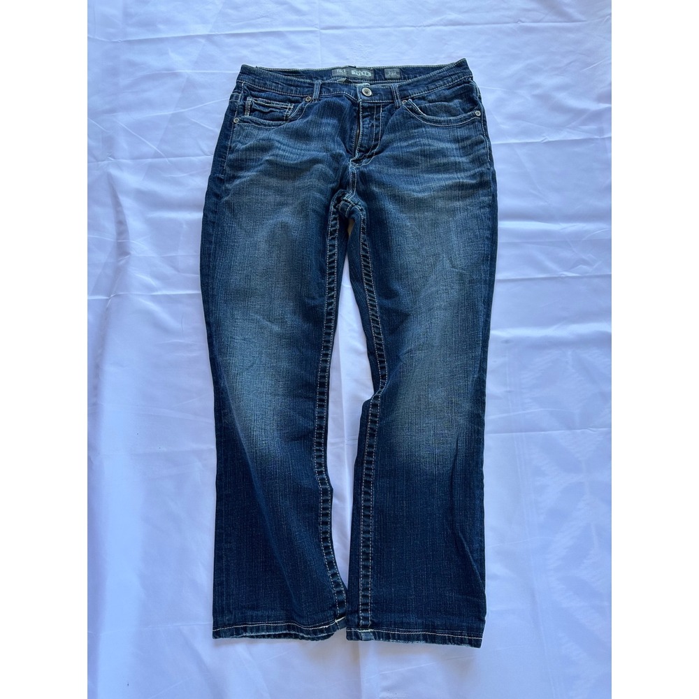 BKE Tyler Straight Leg Jeans Mens 33R Dark Wash Embroidered Pockets Denim Pants